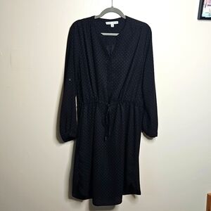 Larry Levine Polka Dot Dress Black and White Extra Large